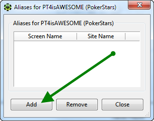 Alias PokerTracker - создание
