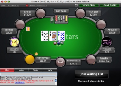 Скриншот покерной программы PokerStars