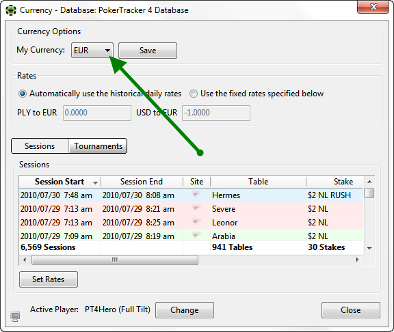  Настройка &quot;My Currency&quot;  в PokerTracker