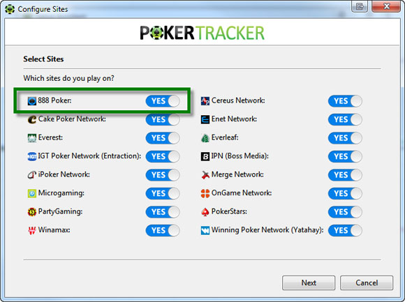 Мастер установки PokerTracker для 888poker