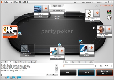 Скриншот покерной программы partypoker